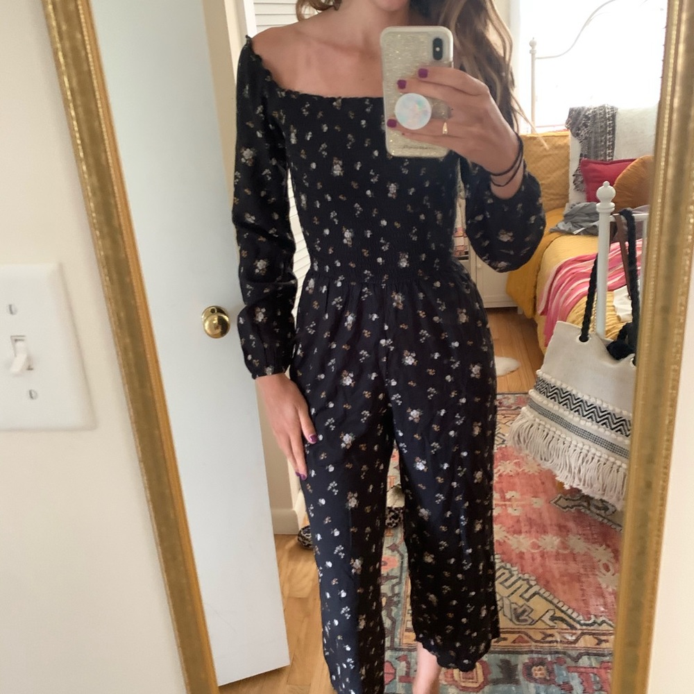 Black Floral Jumpsuit